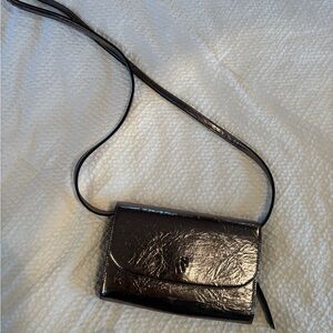 Elegant Vera Wang Gunmetal Crossbody Bag